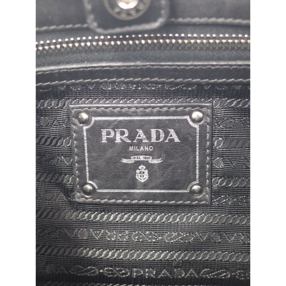Prada Leather Semi-Shoulder Bag Black - Picture 6 of 9